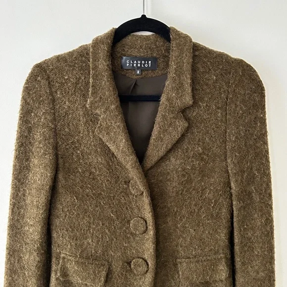 Claudie Pierlot Olive Green Mohair Jacket - Picture 2 of 16